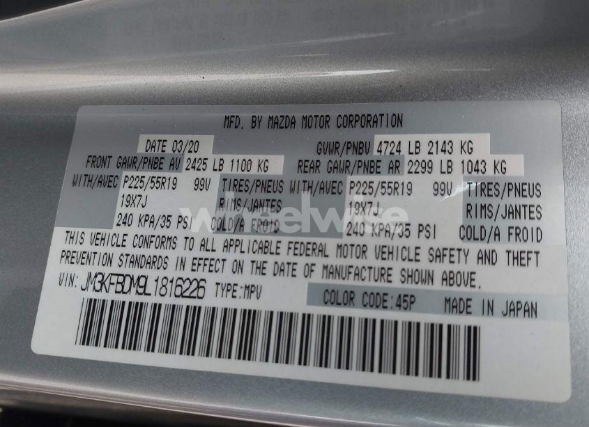 Photo 9 of 2020 Mazda Cx-5 GRAND TOURING (VIN JM3KFBDM9L1816226)