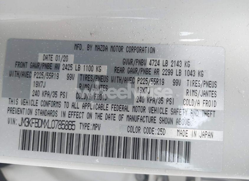 Photo 9 of 2020 Mazda Cx-5 GRAND TOURING (VIN JM3KFBDMXL0785865)