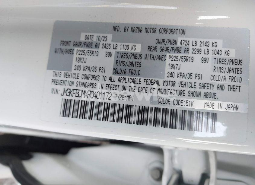 Photo 9 of 2024 Mazda Cx-5 2.5 S PREMIUM (VIN JM3KFBDMXR0401172)