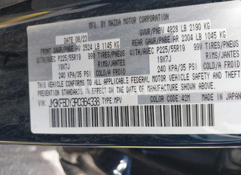 Photo 9 of 2024 Mazda Cx-5 2.5 TURBO PREMIUM (VIN JM3KFBDY3R0364338)