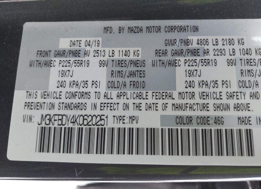 Photo 9 of 2019 Mazda Cx-5 GRAND TOURING RESERVE (VIN JM3KFBDY4K0620251)