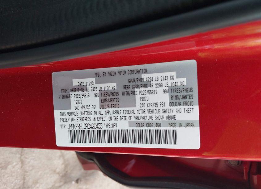 Photo 9 of 2024 Mazda Cx-5 2.5 S PREMIUM PLUS (VIN JM3KFBEL0R0420433)