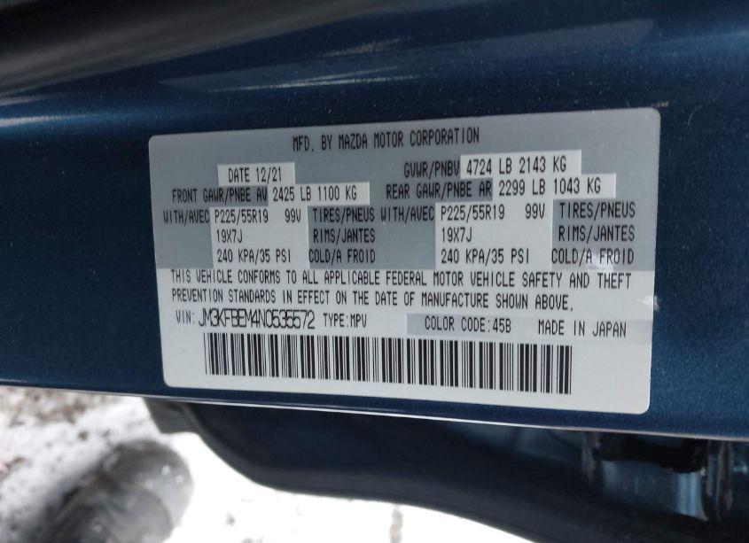 Photo 9 of 2022 Mazda Cx-5 2.5 S PREMIUM PLUS (VIN JM3KFBEM4N0535572)