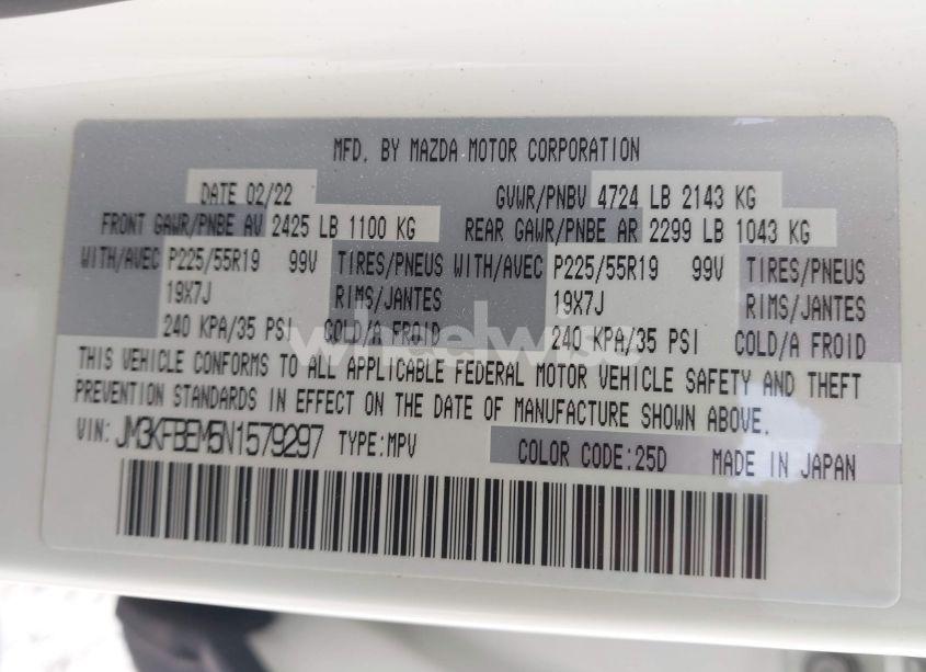 Photo 9 of 2022 Mazda Cx-5 2.5 S PREMIUM PLUS (VIN JM3KFBEM5N1579297)