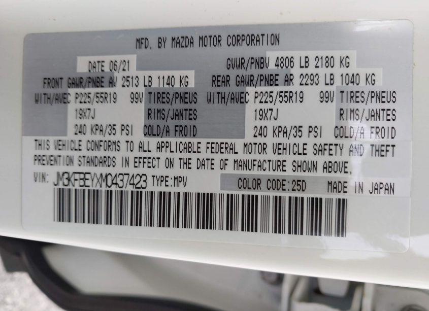 Photo 9 of 2021 Mazda Cx-5 SIGNATURE (VIN JM3KFBEYXM0437423)