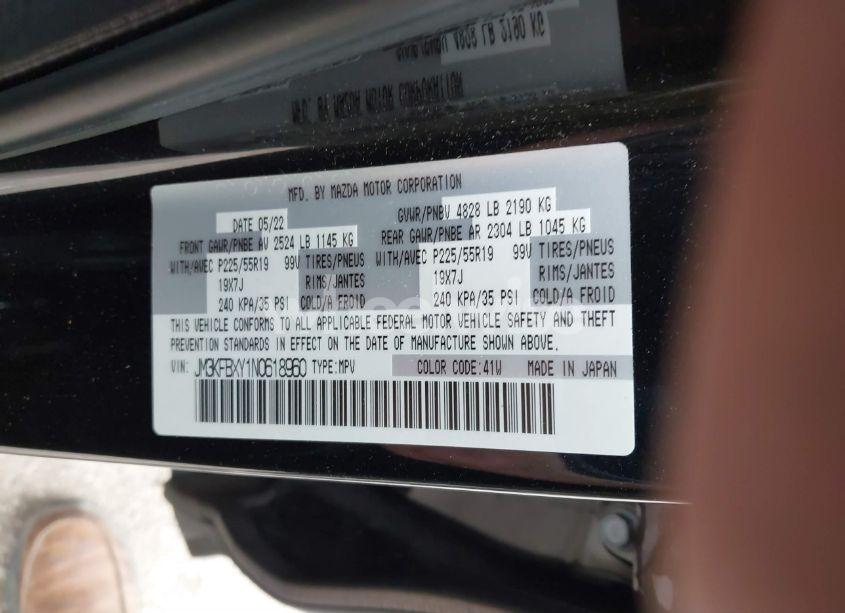 Photo 9 of 2022 Mazda Cx-5 2.5 TURBO SIGNATURE (VIN JM3KFBXY1N0618960)