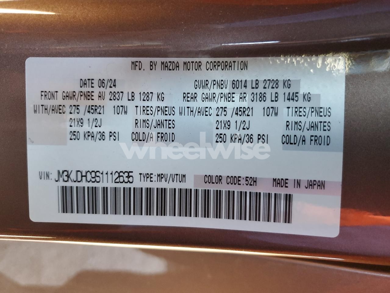 Photo 13 of 2025 MAZDA CX-70 PREMIUM (VIN JM3KJDHC9S1112635)
