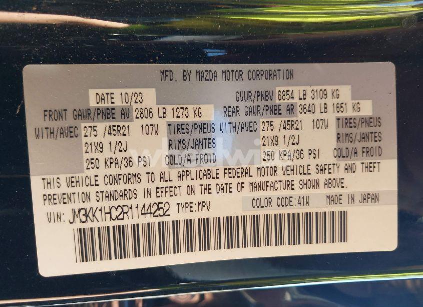 Photo 9 of 2024 Mazda Cx-90 3.3 TURBO S (VIN JM3KK1HC2R1144252)