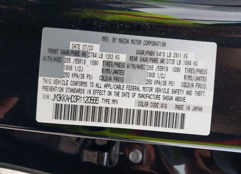 Photo 9 of 2024 Mazda Cx-90 3.3 TURBO SELECT (VIN JM3KKAHD3R1120566)