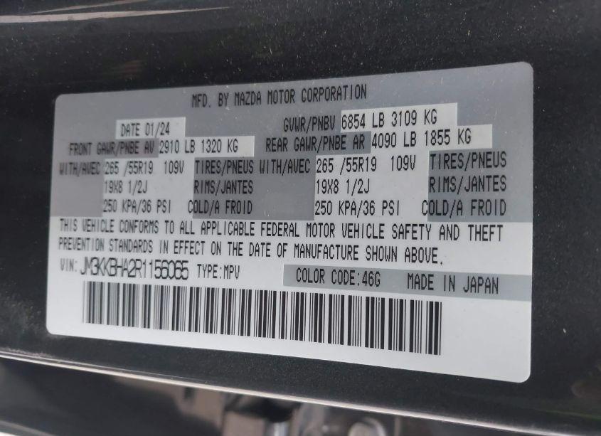 Photo 9 of 2024 Mazda Cx-90 PHEV PREFERRED (VIN JM3KKBHA2R1156065)