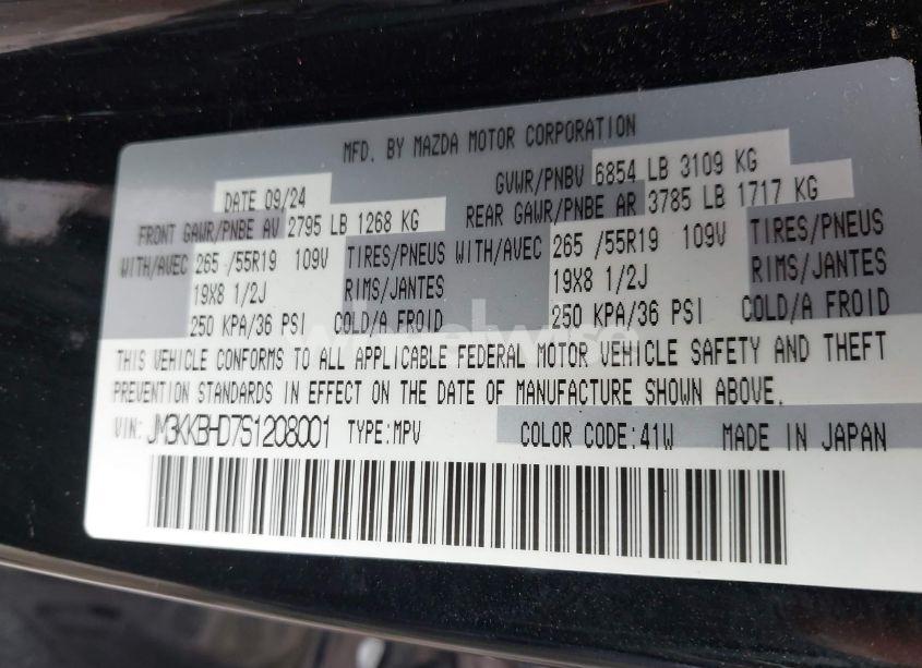 Photo 9 of 2025 Mazda Cx-90 3.3 TURBO PREFERRED PACKAGE (VIN JM3KKBHD7S1208001)