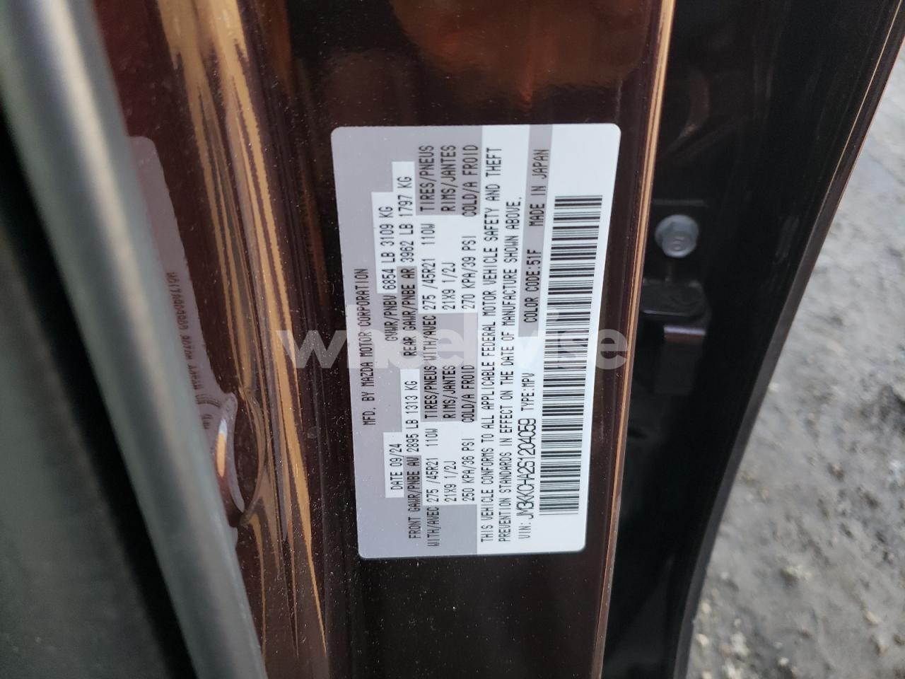 Photo 13 of 2025 MAZDA CX-90 PREMIUM SPORT (VIN JM3KKCHA2S1204059)