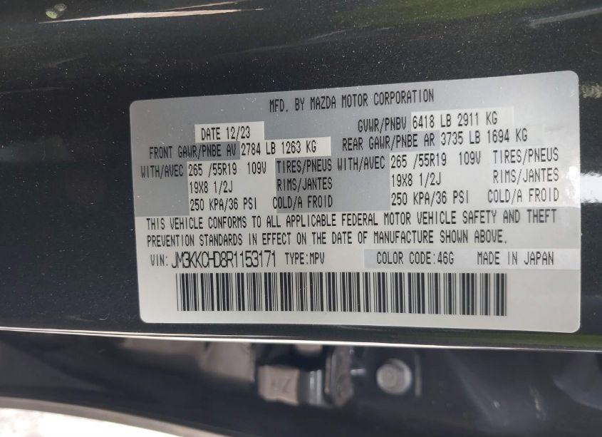 Photo 9 of 2024 Mazda Cx-90 3.3 TURBO PREFERRED PLUS (VIN JM3KKCHD8R1153171)