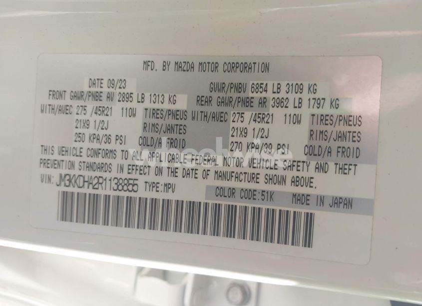 Photo 9 of 2024 Mazda Cx-90 PHEV PREMIUM (VIN JM3KKDHA2R1138855)