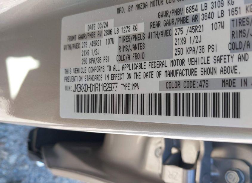 Photo 9 of 2024 Mazda Cx-90 3.3 TURBO PREMIUM (VIN JM3KKDHD1R1162977)