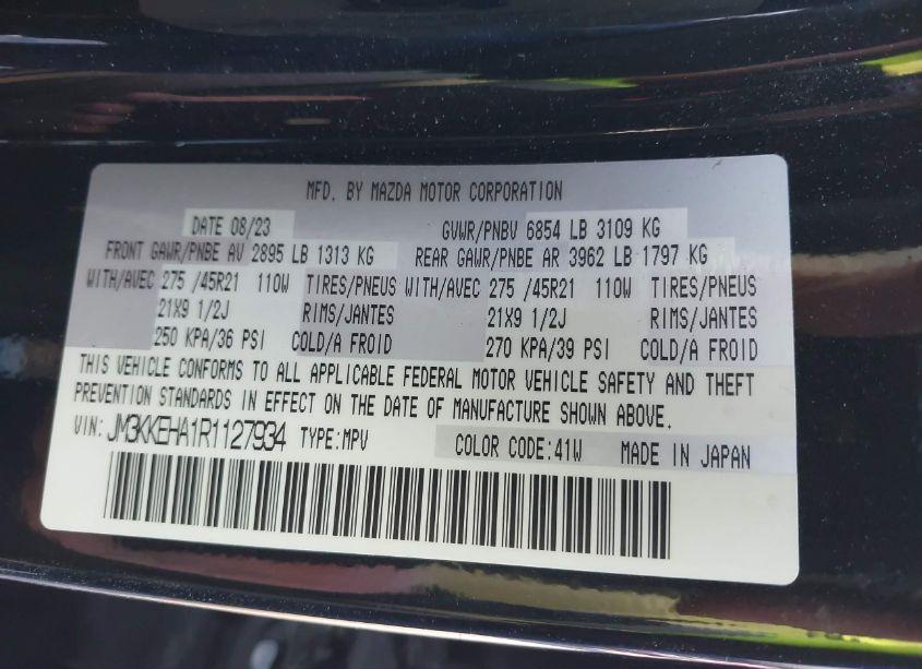 Photo 9 of 2024 Mazda Cx-90 PHEV PREMIUM PLUS (VIN JM3KKEHA1R1127934)