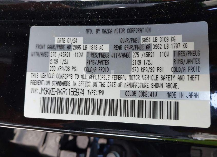 Photo 9 of 2024 Mazda Cx-90 PHEV PREMIUM PLUS (VIN JM3KKEHA4R1156974)