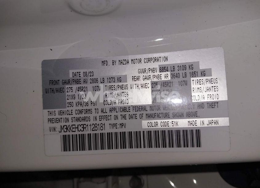 Photo 9 of 2024 Mazda Cx-90 3.3 TURBO S PREMIUM PLUS (VIN JM3KKEHC3R1128181)