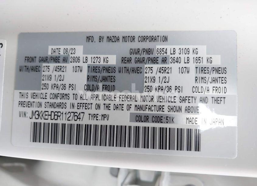 Photo 9 of 2024 Mazda Cx-90 3.3 TURBO PREMIUM PLUS (VIN JM3KKEHD6R1127647)