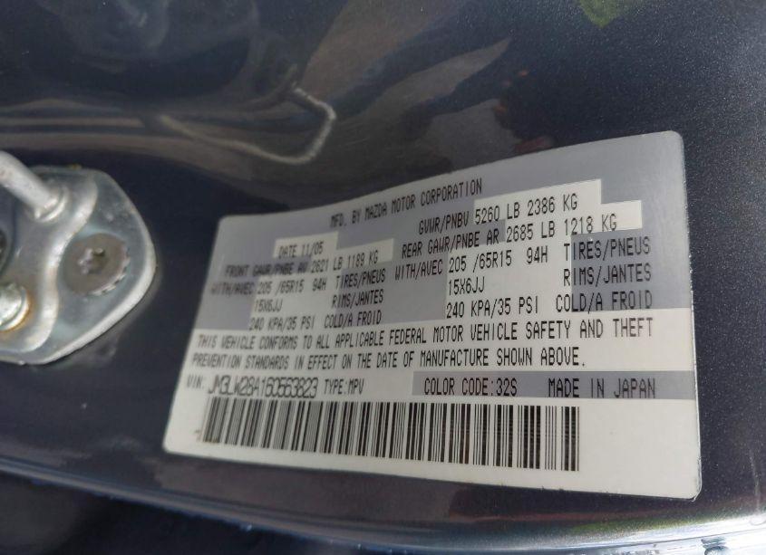 Photo 9 of 2006 Mazda Mpv LX-SV (VIN JM3LW28A160563823)