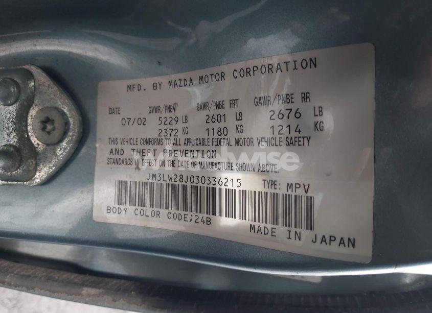 Photo 9 of 2003 Mazda Mpv ES/LX/LX-SV (VIN JM3LW28J030336215)