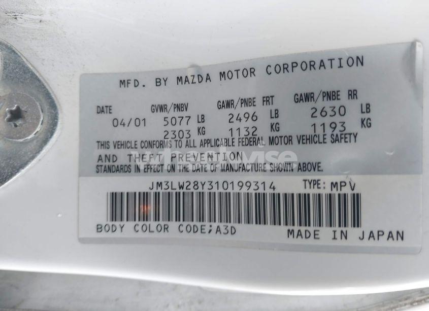 Photo 9 of 2001 Mazda Mpv DX/ES/LX (VIN JM3LW28Y310199314)