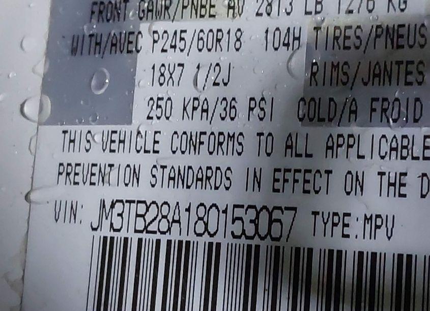 Photo 9 of 2008 Mazda Cx-9 SPORT (VIN JM3TB28A180153067)