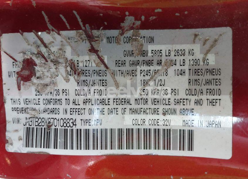 Photo 9 of 2007 Mazda Cx-9 SPORT (VIN JM3TB28Y870108834)