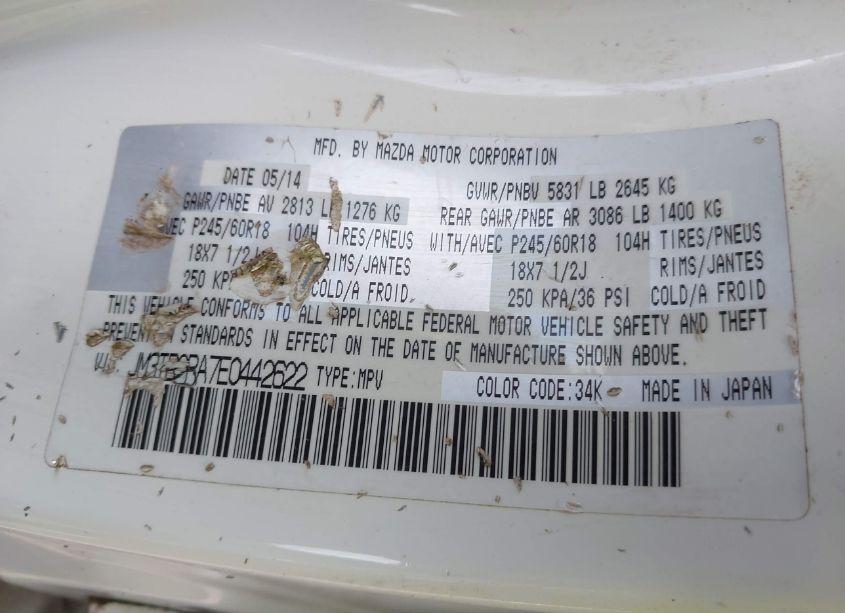 Photo 9 of 2014 Mazda Cx-9 SPORT (VIN JM3TB2BA7E0442622)