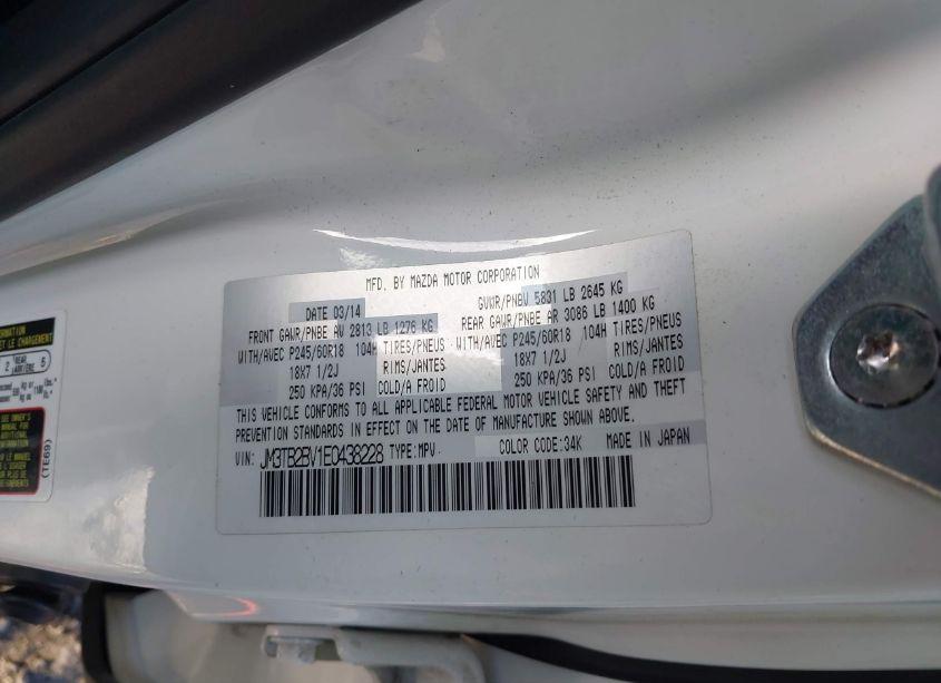 Photo 9 of 2014 Mazda Cx-9 SPORT (VIN JM3TB2BV1E0438228)