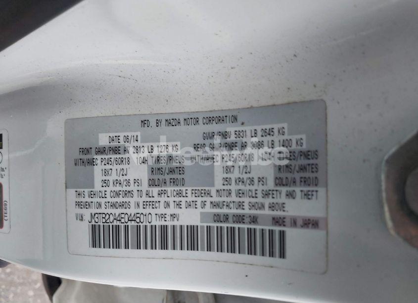 Photo 9 of 2014 Mazda Cx-9 TOURING (VIN JM3TB2CA4E0445010)