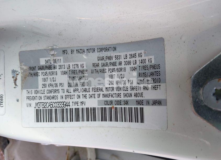 Photo 9 of 2012 Mazda Cx-9 TOURING (VIN JM3TB2CA5C0333944)