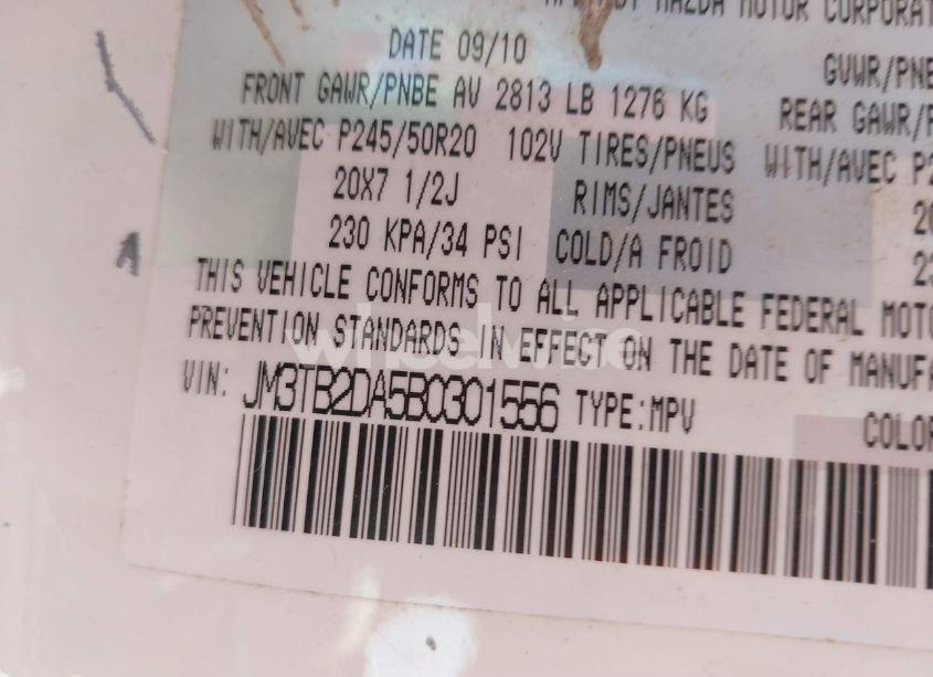 Photo 9 of 2011 Mazda Cx-9 GRAND TOURING (VIN JM3TB2DA5B0301556)