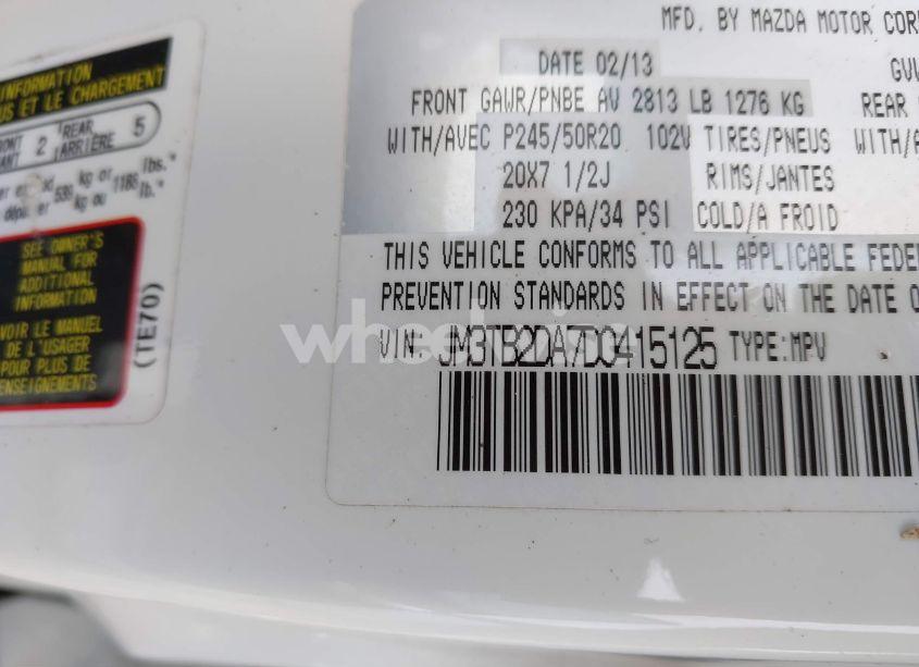 Photo 9 of 2013 Mazda Cx-9 GRAND TOURING (VIN JM3TB2DA7D0415125)