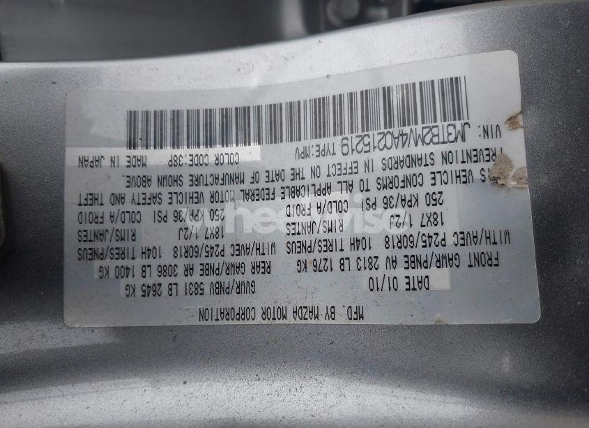 Photo 9 of 2010 Mazda Cx-9 TOURING (VIN JM3TB2MV4A0215219)