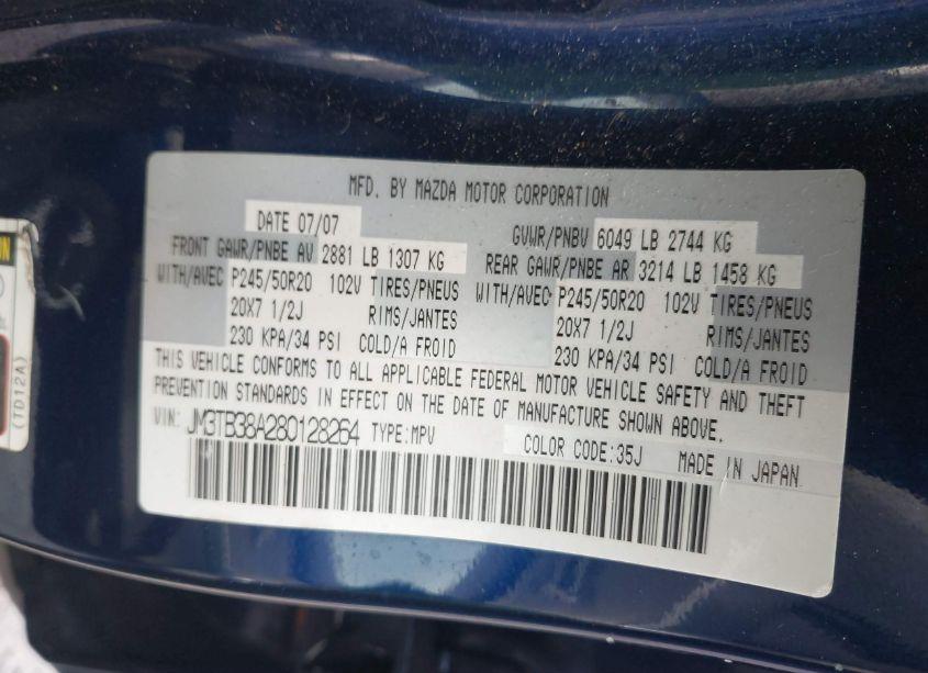 Photo 9 of 2008 Mazda Cx-9 GRAND TOURING (VIN JM3TB38A280128264)