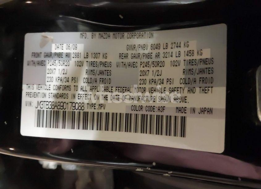 Photo 9 of 2009 Mazda Cx-9 GRAND TOURING (VIN JM3TB38A890179088)