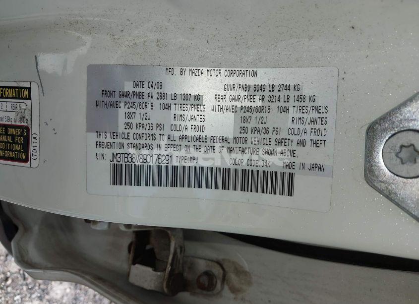 Photo 9 of 2009 Mazda Cx-9 SPORT (VIN JM3TB38V890176291)