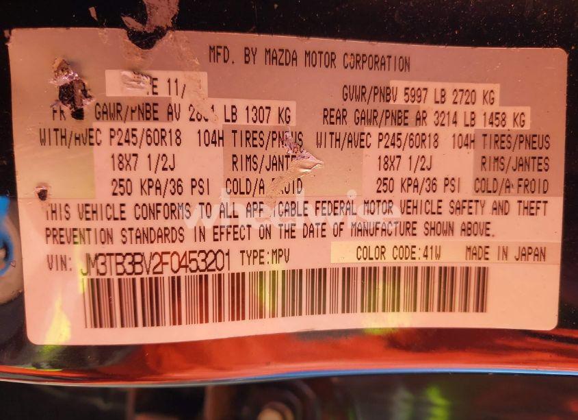 Photo 9 of 2015 Mazda Cx-9 SPORT (VIN JM3TB3BV2F0453201)