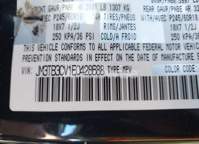 Photo 9 of 2014 Mazda Cx-9 TOURING (VIN JM3TB3CV1E0428688)