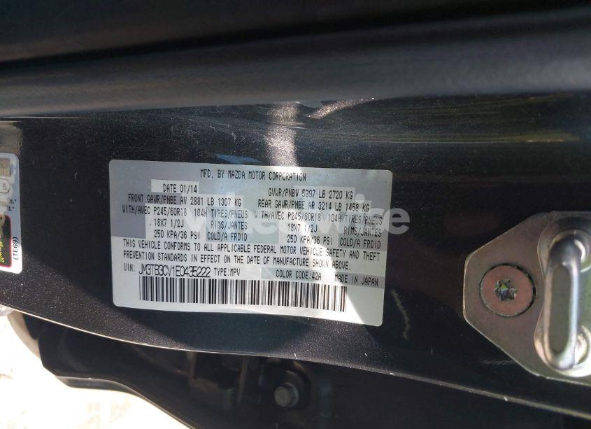 Photo 9 of 2014 Mazda Cx-9 TOURING (VIN JM3TB3CV1E0435222)