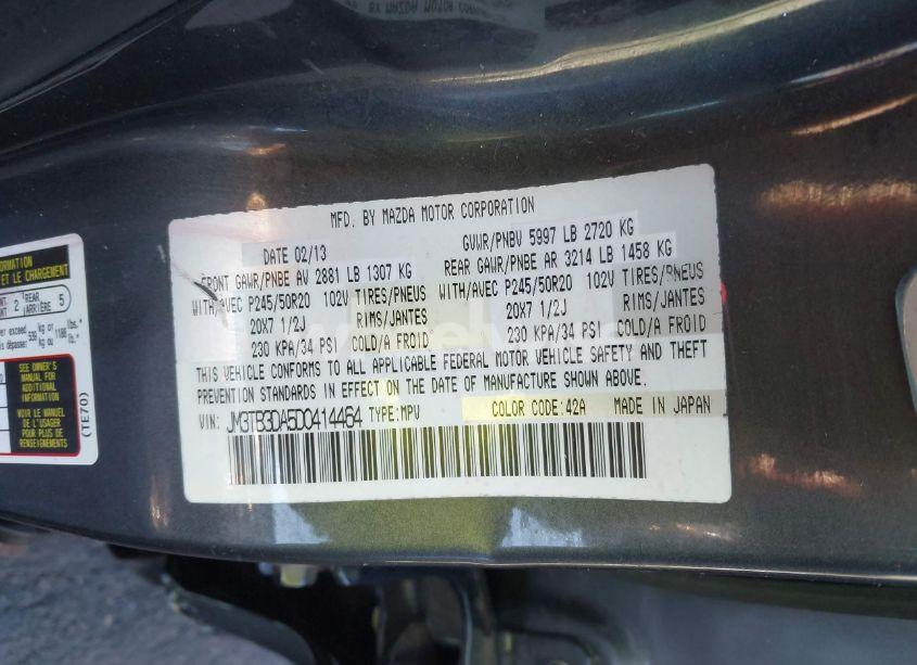 Photo 9 of 2013 Mazda Cx-9 GRAND TOURING (VIN JM3TB3DA5D0414464)