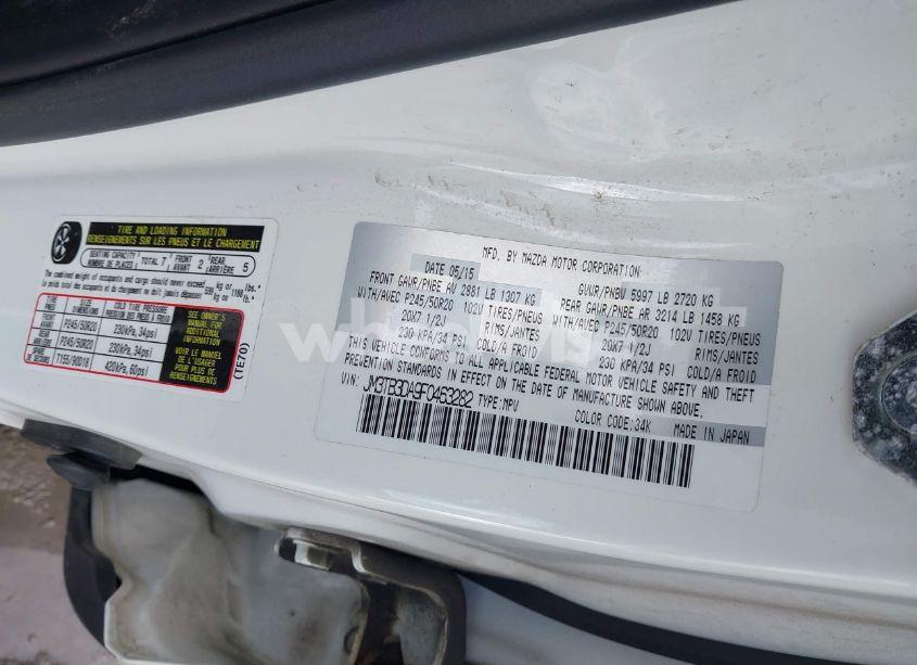 Photo 9 of 2015 Mazda Cx-9 GRAND TOURING (VIN JM3TB3DA9F0463282)