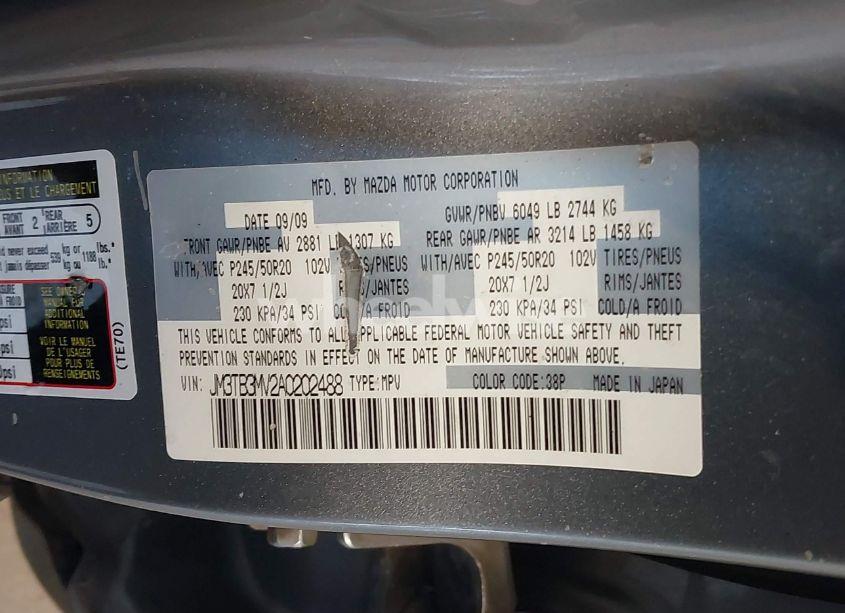 Photo 9 of 2010 Mazda Cx-9 GRAND TOURING (VIN JM3TB3MV2A0202488)