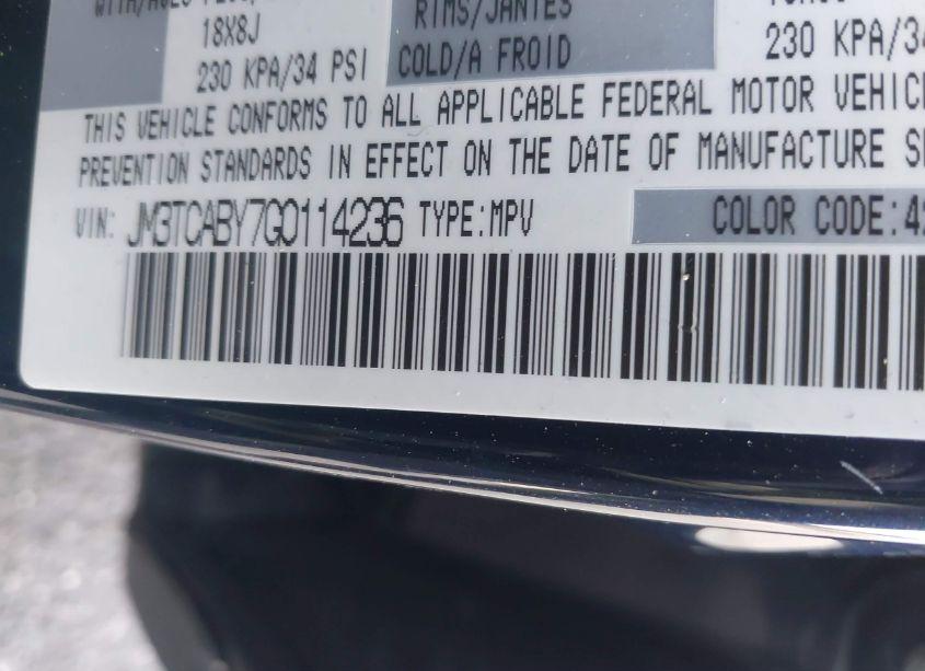 Photo 9 of 2016 Mazda Cx-9 SPORT (VIN JM3TCABY7G0114236)