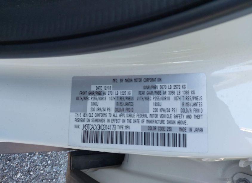 Photo 9 of 2019 Mazda Cx-9 TOURING (VIN JM3TCACY3K0314179)