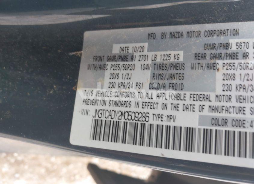 Photo 9 of 2021 Mazda Cx-9 CARBON EDITION (VIN JM3TCADY2M0509286)