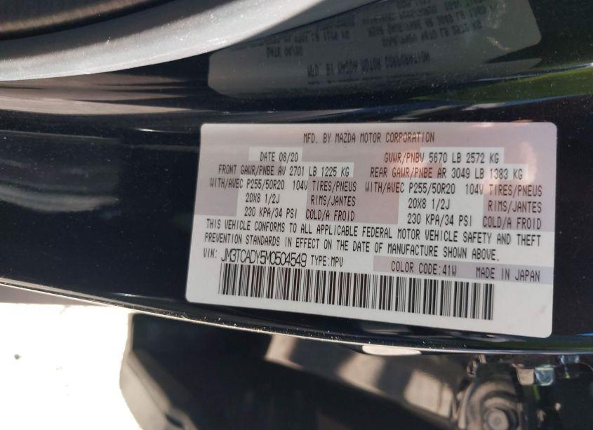 Photo 9 of 2021 Mazda Cx-9 GRAND TOURING (VIN JM3TCADY5M0504549)