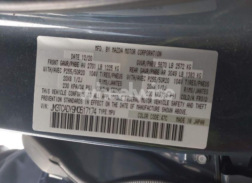 Photo 9 of 2021 Mazda Cx-9 CARBON EDITION (VIN JM3TCADY9M0517174)