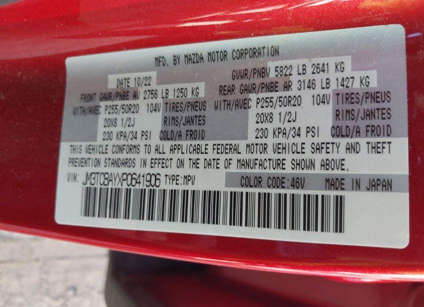 Photo 9 of 2023 Mazda Cx-9 TOURING PLUS (VIN JM3TCBAYXP0641906)